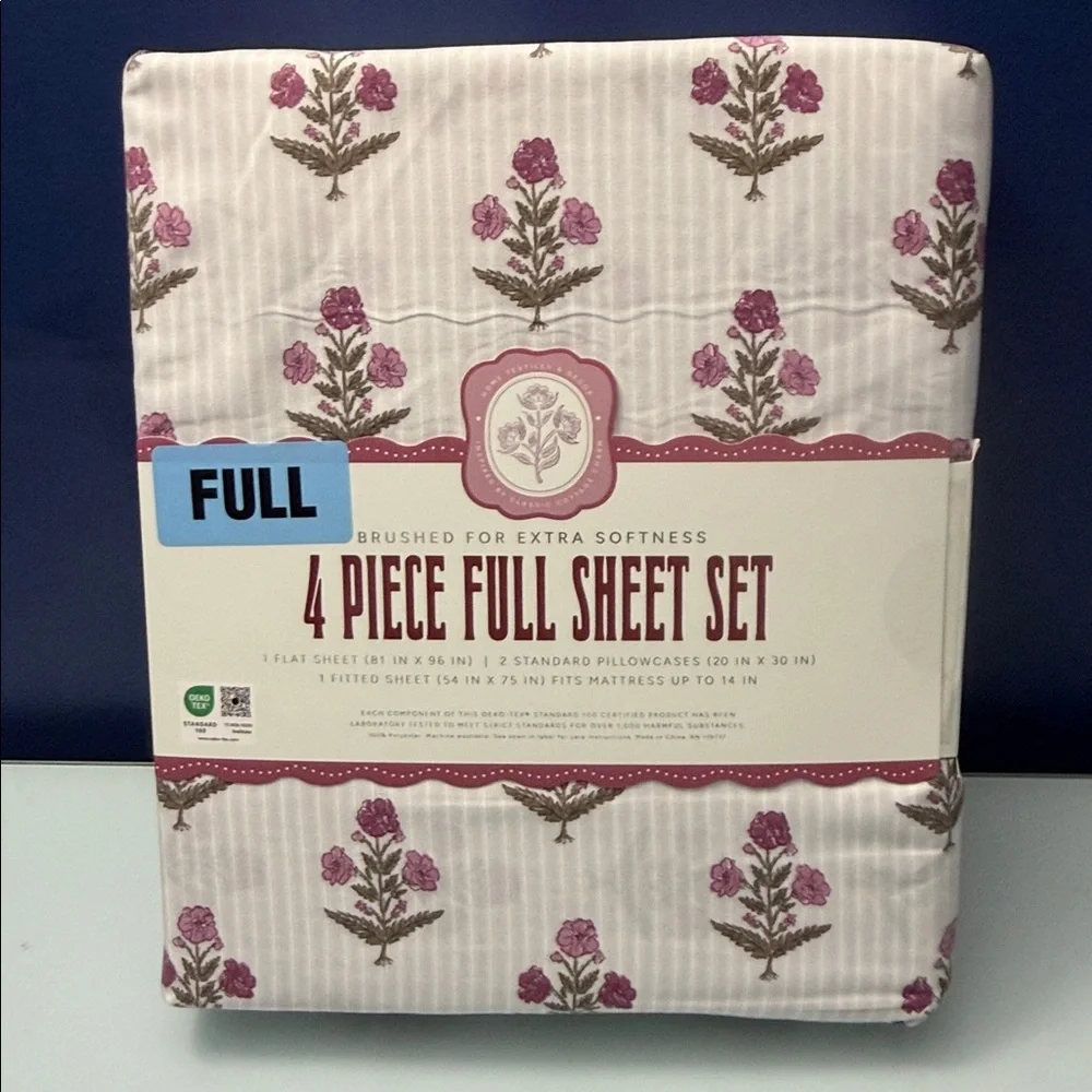 NWT Studio Montrose Purple Floral Full Sheet Set